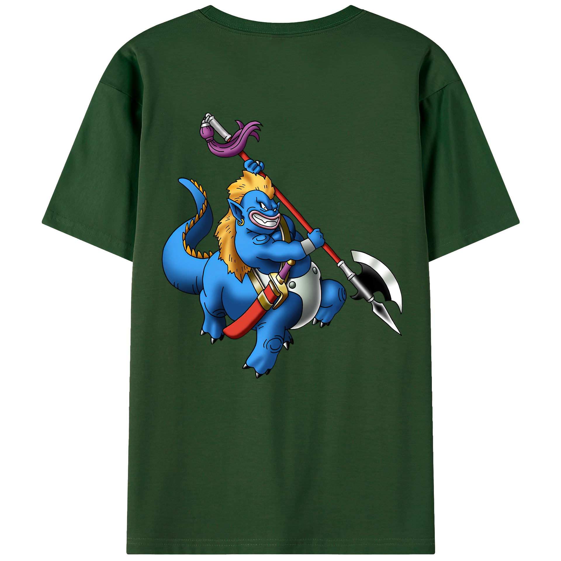 （画像用） ドラゴンクエスト Doragon Kuesuto Dragon Quest 綿100％半袖Tシャツ（背面プリント）